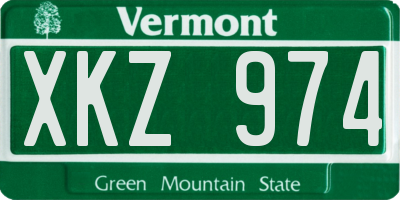 VT license plate XKZ974