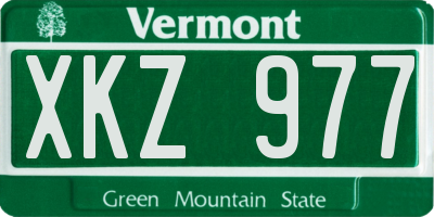 VT license plate XKZ977