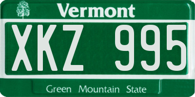 VT license plate XKZ995