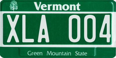 VT license plate XLA004