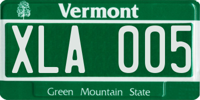 VT license plate XLA005