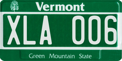 VT license plate XLA006