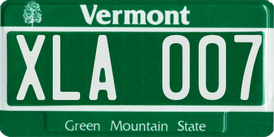 VT license plate XLA007