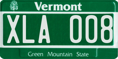 VT license plate XLA008