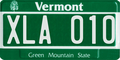 VT license plate XLA010