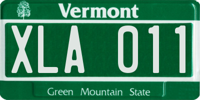 VT license plate XLA011