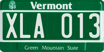 VT license plate XLA013