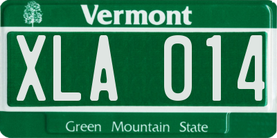 VT license plate XLA014