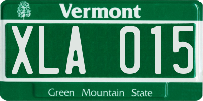 VT license plate XLA015
