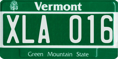 VT license plate XLA016