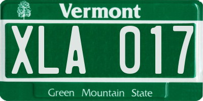 VT license plate XLA017
