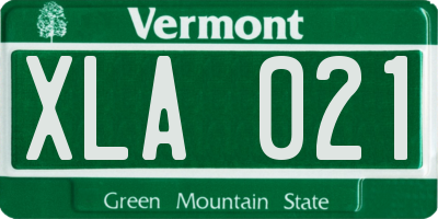 VT license plate XLA021