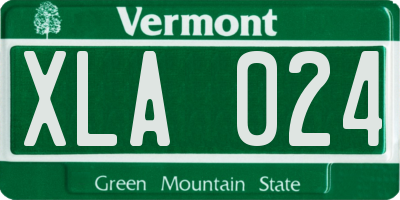 VT license plate XLA024