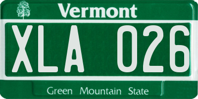 VT license plate XLA026