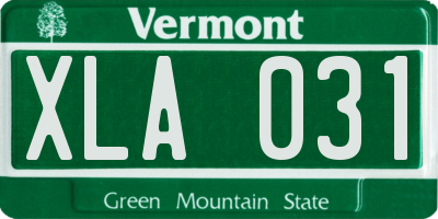 VT license plate XLA031