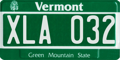 VT license plate XLA032