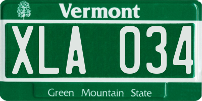 VT license plate XLA034