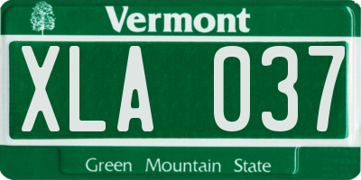 VT license plate XLA037