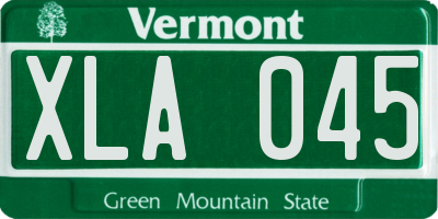 VT license plate XLA045