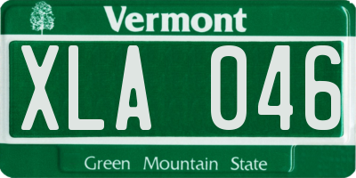 VT license plate XLA046