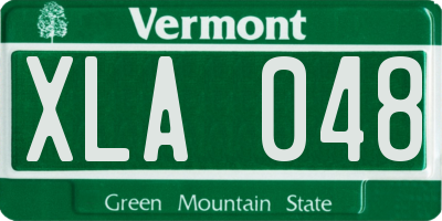 VT license plate XLA048