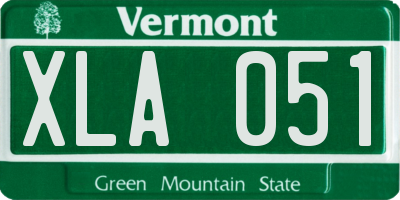 VT license plate XLA051