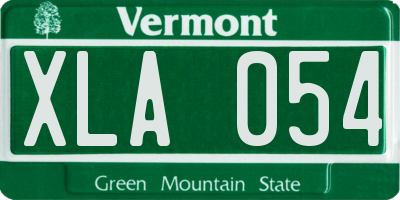 VT license plate XLA054