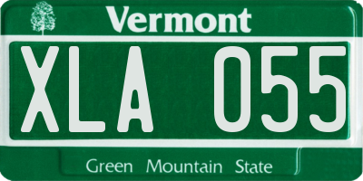 VT license plate XLA055