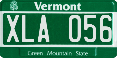 VT license plate XLA056