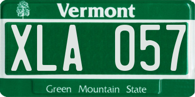 VT license plate XLA057