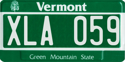 VT license plate XLA059