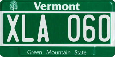 VT license plate XLA060