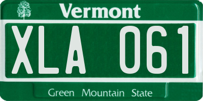 VT license plate XLA061