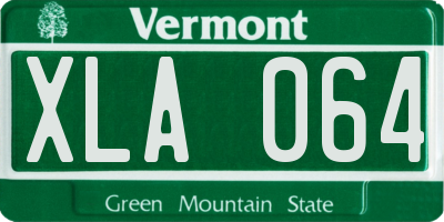 VT license plate XLA064