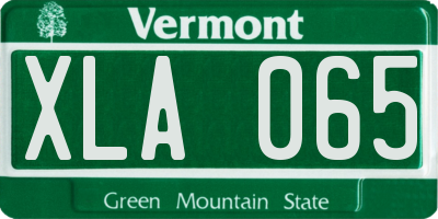 VT license plate XLA065