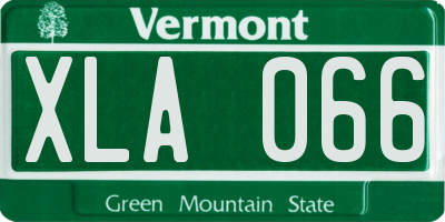 VT license plate XLA066