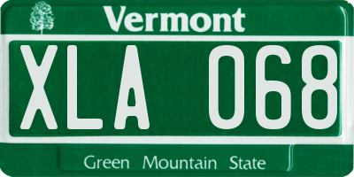 VT license plate XLA068