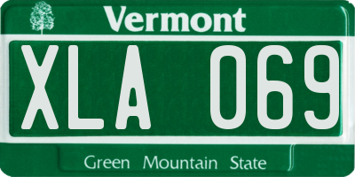 VT license plate XLA069