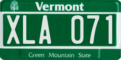 VT license plate XLA071