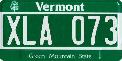 VT license plate XLA073
