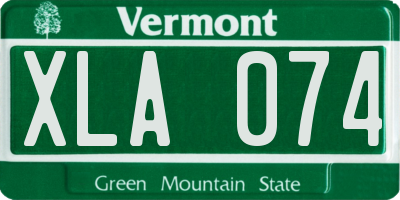 VT license plate XLA074