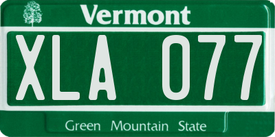 VT license plate XLA077