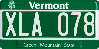 VT license plate XLA078