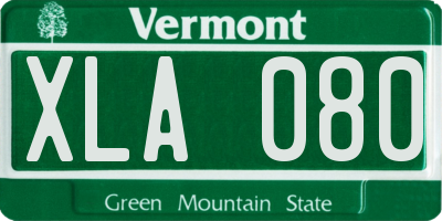 VT license plate XLA080