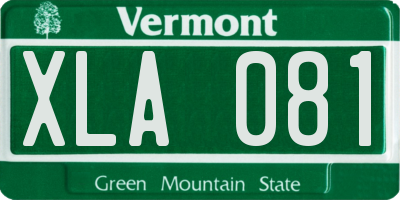 VT license plate XLA081