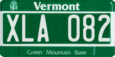 VT license plate XLA082