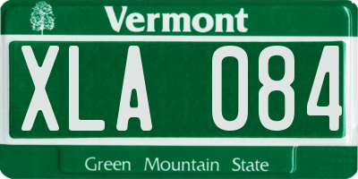 VT license plate XLA084