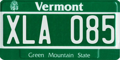 VT license plate XLA085
