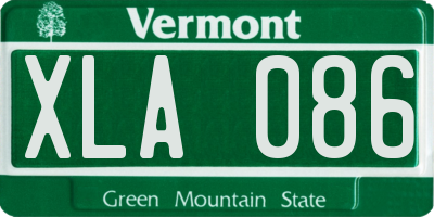 VT license plate XLA086