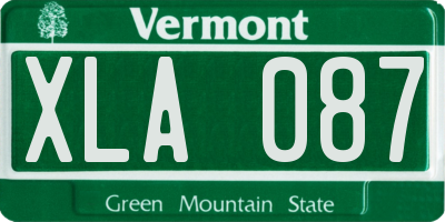 VT license plate XLA087
